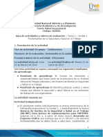 Guía de Actividades y Rúbrica de Evaluación - Unidad 1 - Tarea 1 - Fundamentos de Seguridad y Salud en El Trabajo