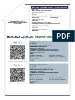 Vaccinee Details Digital Certificate