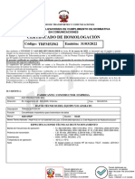 Certificado de Homologación: TRFM52562 Código: 31/03/2022 Emisión