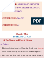 Coursetitle: History of Ethiopia and Thehorn For Higher Learning Institutions (Hlis)