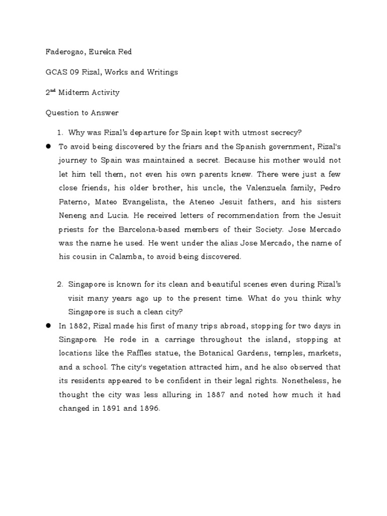 GCAS 09 Rizal 2nd Midterm Activity PDF Freemasonry