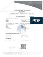 ITEM 12 - Certificado de Verificación N° 1258-2022 TENSIOMETRO PARA CORREAS SKF MODELO BFM SERIE BFM SKF 5650