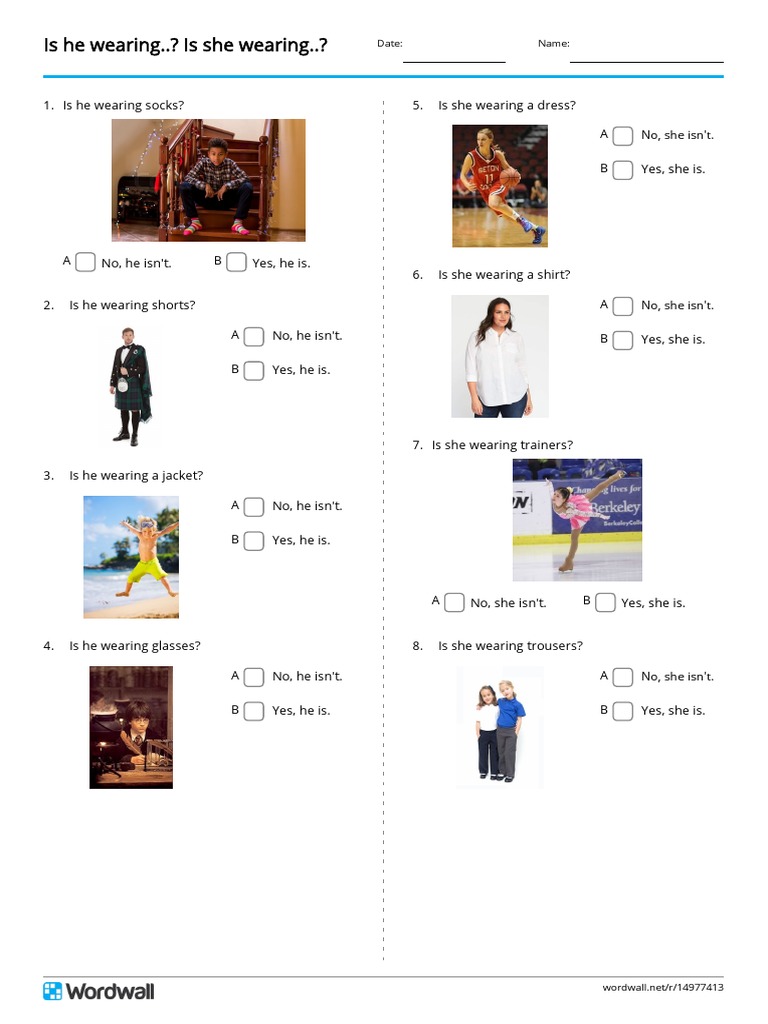 Clothing Questions for English Learners | PDF