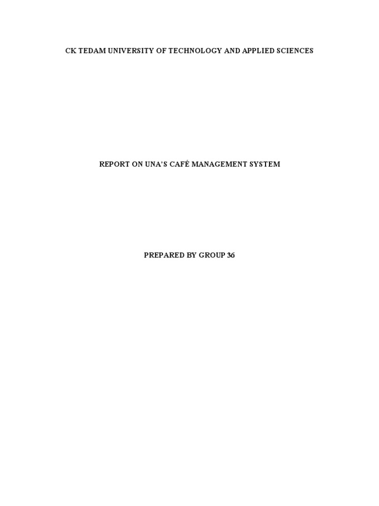Una's Café Management System Report | PDF | Databases | Microsoft Sql ...