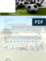 Carta Club Deportivo Chaco