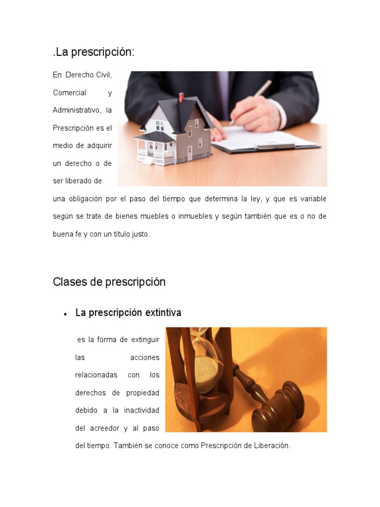 Diferencias entre prescripción adquisitiva y extintiva | PDF | Estatuto ...