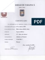 Universidad de Tarapaca: Certificado