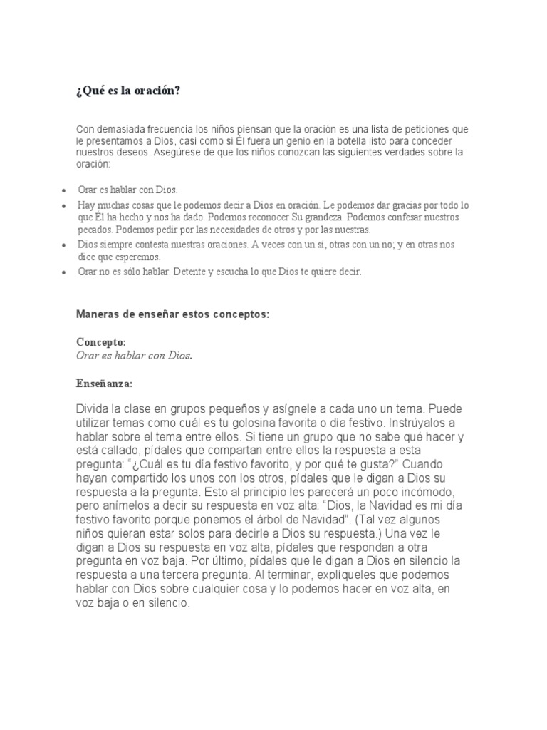 Enseñando A Orar A Los Niños | PDF | Oración | Dios