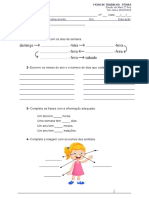 Ficha de trabalho sobre férias e estudos do meio