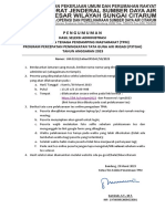 Pengumuman Hasil Tes Administrasi Dan Tata Cara Tes Online TPM P3TGAI BBWSC 2023