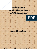 Goals and Main Branches of Philosophy