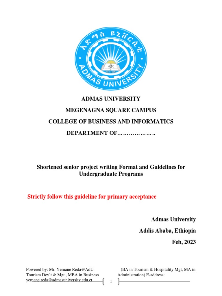 Research Project Format Sample