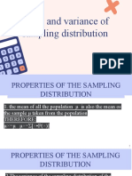 Mean and Variance of Sampling Distribution