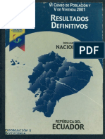 VI Censo de Población y V de Vivienda 2001. Ecuador INEC