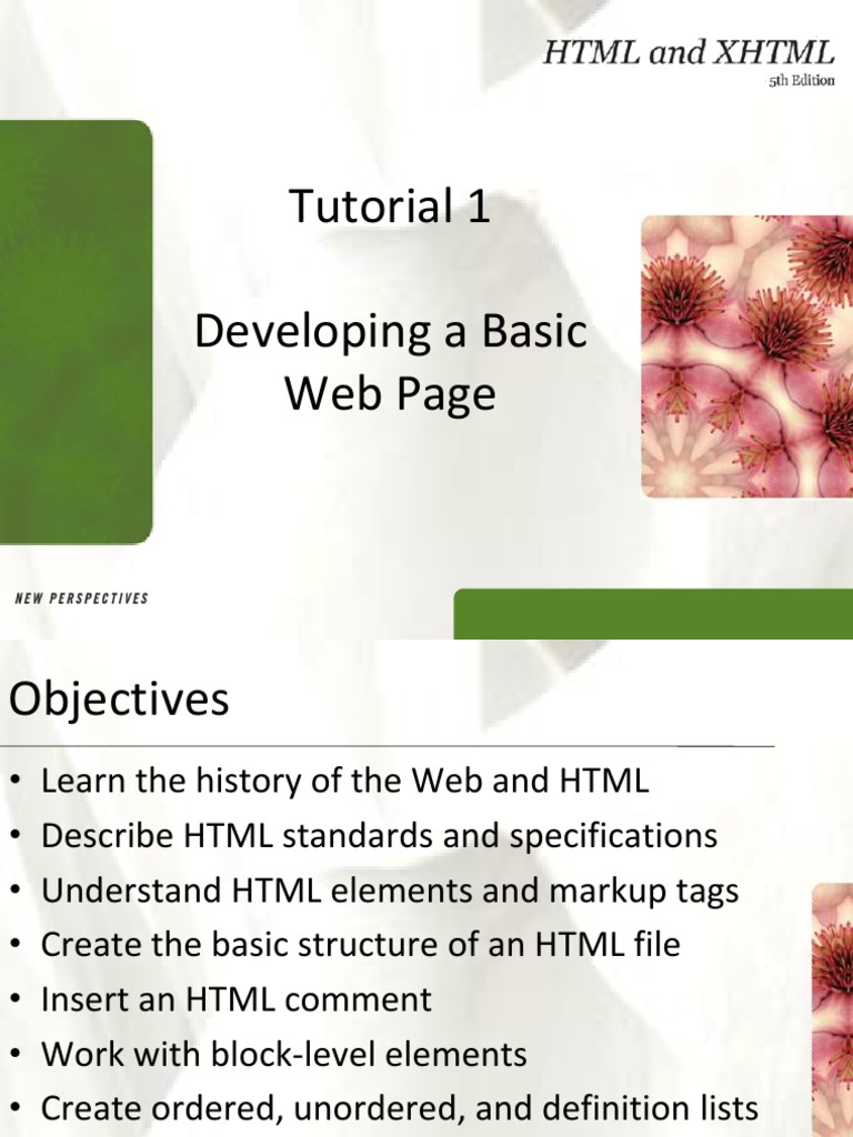 Tutorial 1 Developing A Basic Web Page | PDF