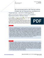 Efectos Del Entrenamiento de Fuerza Sobre La Variabilidad de La Frecuencia Cardíaca en Hipertensos: Revisión Bibliográfica