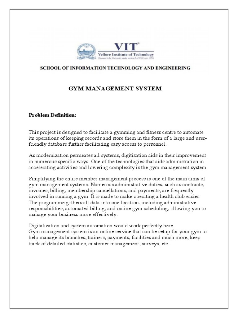 Automated Gym Management System Overview | PDF | Automation | World ...