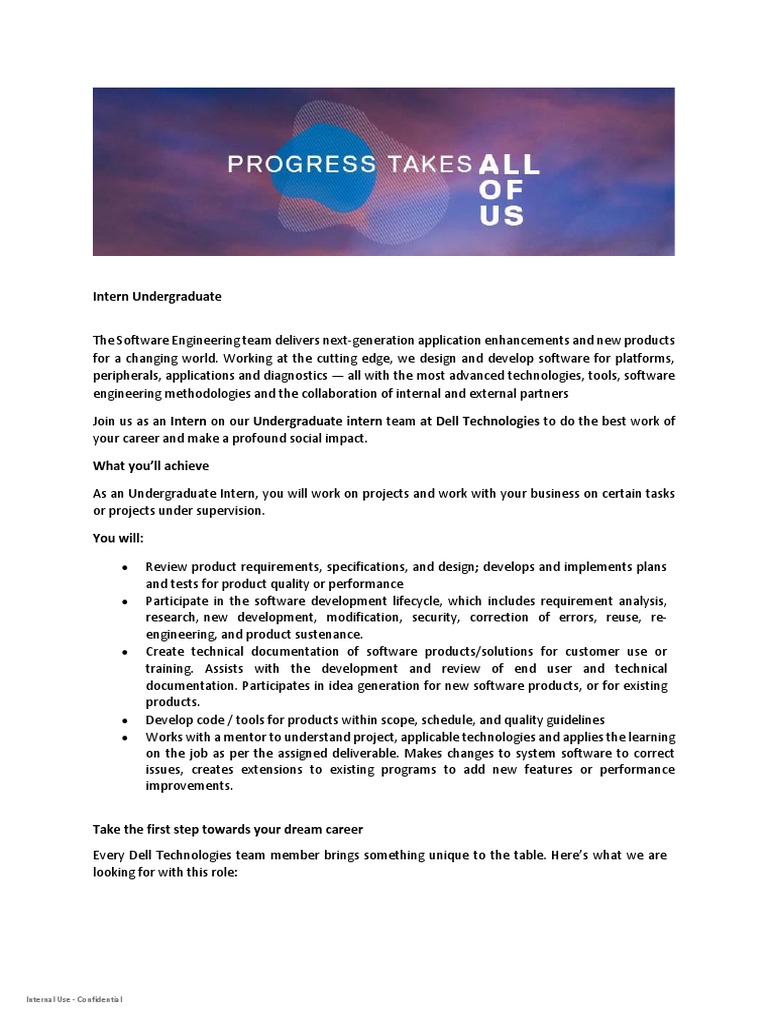 BTech Internship Opportunity at Dell | PDF | Software | Business