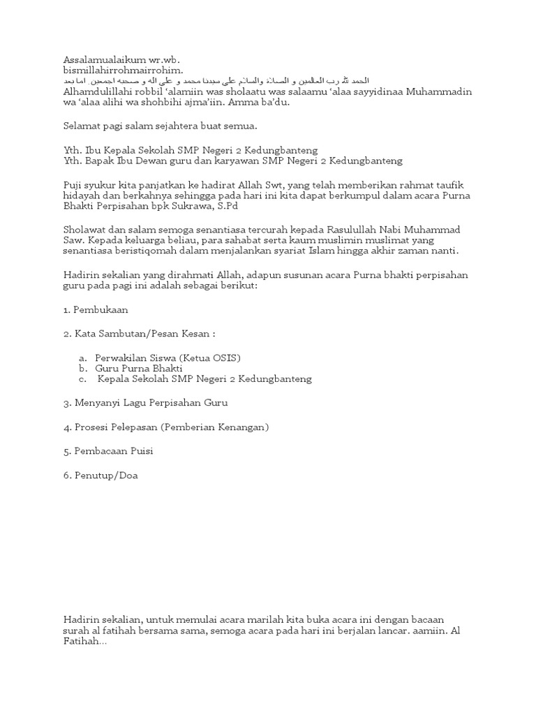 Susunan Acara Perpisahan | PDF