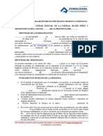 Modelo de Demanda de Divorcio Por Tratos Crueles o Violencia