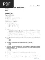 CST101 Introduction To Computer Science. TEST 01. Name: - Theoretical Part Explain: (12 Points)