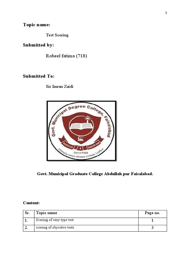 Test Scoring Pdf Essays Question