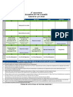 Calendrier Examens Juin 2022