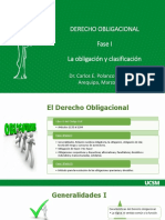 Derecho Obligacional Fase I La Obligación y Clasificación: Dr. Carlos E. Polanco Gutiérrez Arequipa, Marzo 2023