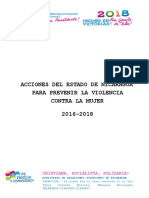 Acciones Del Estado de Nicaragua para Prevenir La Violencia Contra La Mujer 2016-2018