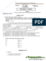 Physique - Chimie: Cette Épreuve Comporte Quatre (04) Pages Numérotées 1/4, 2/4, 3/4 Et 4/4