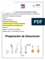 Preparación de Soluciones: Instituto Tecnológico de Estudios Superiores de Zamora
