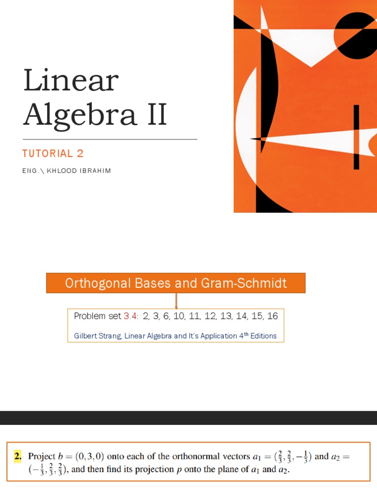 Linear Algebra II: Tutorial 2 | PDF
