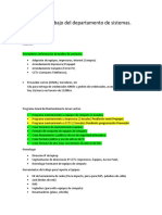 Plan de Trabajo Del Departamento de Sistemas