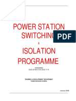 Power Station Switching Isolation Programme: Categories D2-D3, M1-M3, E1-E3, D2-D3, T1-T3