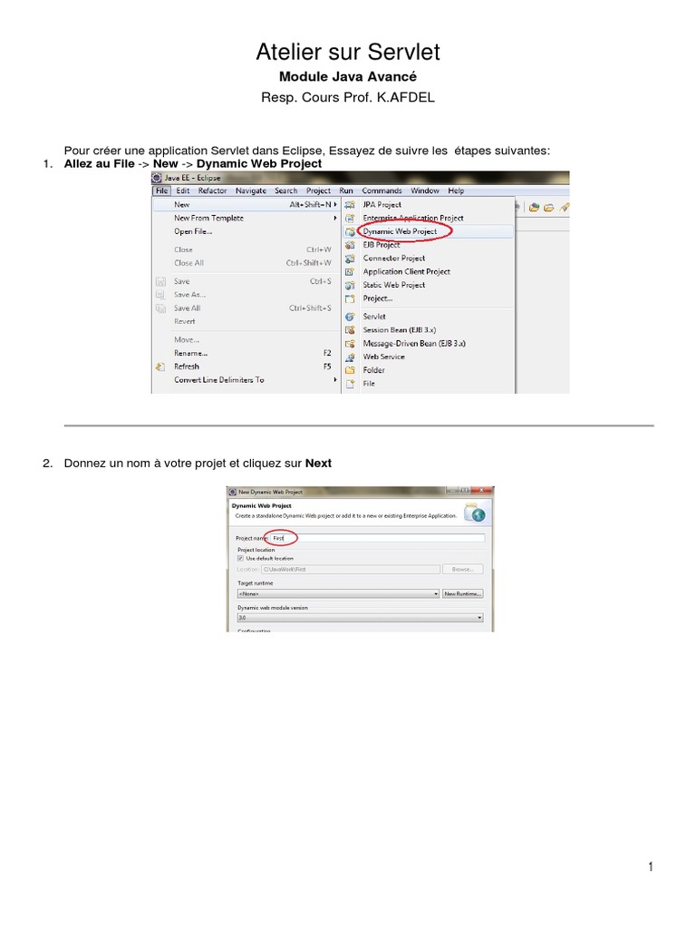 Création d'une Servlet Java dans Eclipse | PDF | Java (Langage de ...