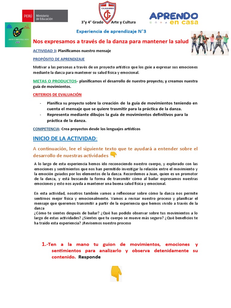 Danza y Salud: Proyecto de Expresión Emocional | PDF | Bailes | Las ...