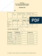 Scoring Key: Manual Five Factor Personality Inventory (Dr. Akhilendra Kumar Singh)