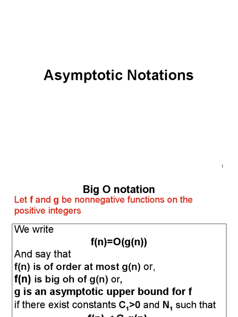 Asymptotic Notations PDF Time Complexity Computational Science