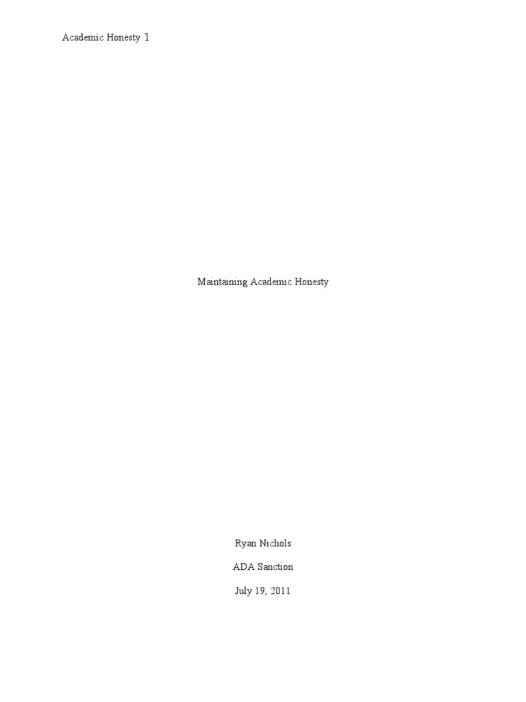 Academic Honesty | PDF | Academic Dishonesty | Academic Integrity