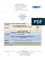 Plan de Aula 4º Entrega Castellano, Religion y Etica 2º Periodo - Ana Bejarano D.N