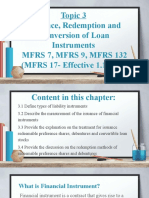 Topic 3 Issuance, Redemption and Conversion of Loan Instruments Mfrs 7, Mfrs 9, Mfrs 132 (MFRS 17-Effective 1.1.2020)