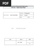 Department of Biomedical Engineering CSE-221L - Digital Logic Design