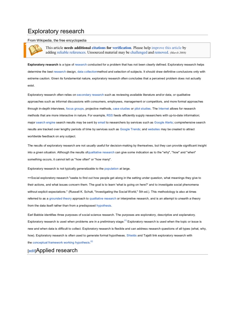 Exploratory Research | PDF