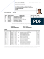 Boleta de Matricula Y Horario 2023-1 Duplicado: Universidad Nacional de Ingenieria