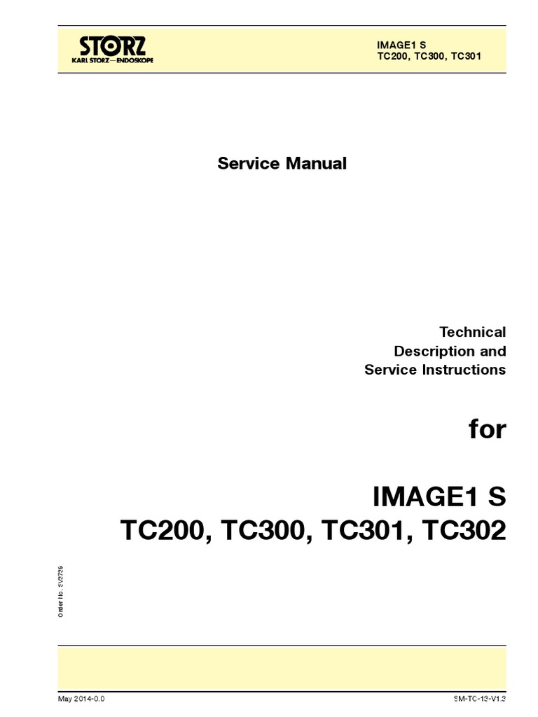 Storz Image1 S Endoscope Service Manual PDF Video Fuse (Electrical)