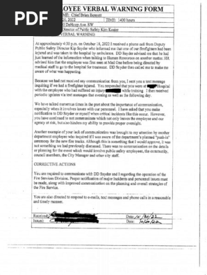 Bennett Verbal Warning