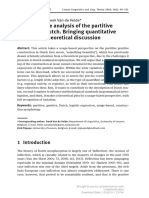 A Multivariate Analysis of The Partitive Genitive in Dutch. Bringing Quantitative Data Into A Theoretical Discussion