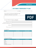 Individual or Family Emergency Plan: #Weareready