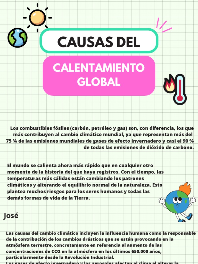 Causas del Calentamiento Global | PDF | Gases de efecto invernadero ...