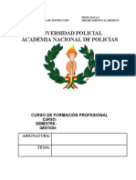 Universidad Policial Academia Nacional de Policías: Curso de Formación Profesional